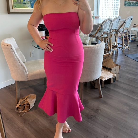 Cinq á Sept Luna Strapless Dress in Raspberry Size 10 - Picture 2 of 2